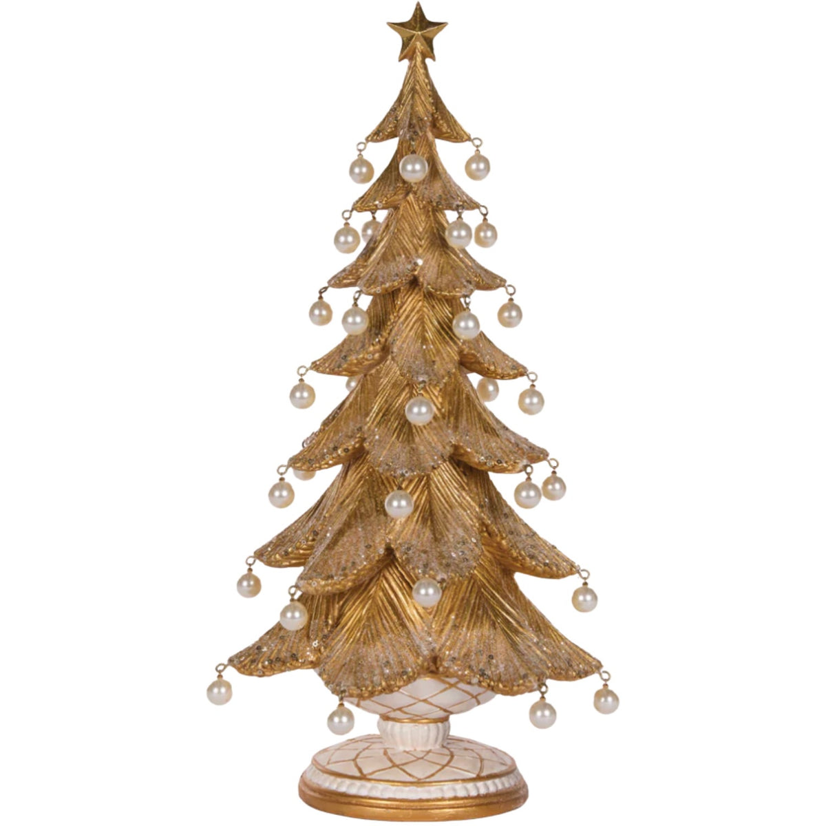 46cm Gold/Pearl Deco Tree