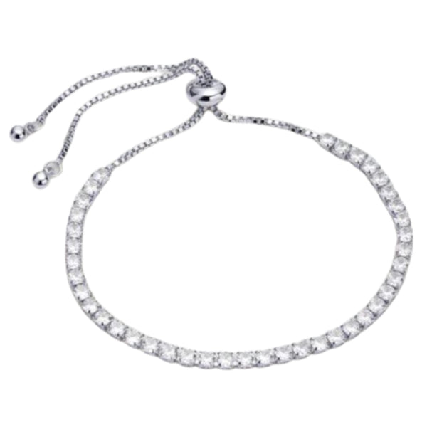 Nikki Tennis Bracelet - Silver/Clear