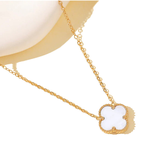 Clover Necklace - White/Gold
