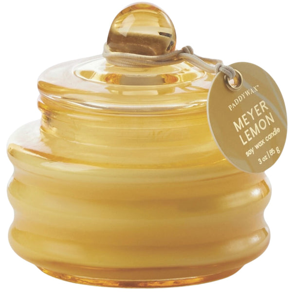Yellow Glass Candle - Meyer Lemon
