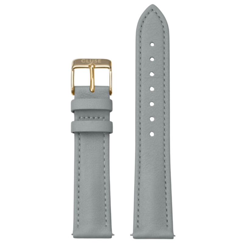 18mm Leather Strap Grey/Gold