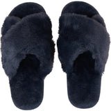 Milan Plush Slipper - Navy
