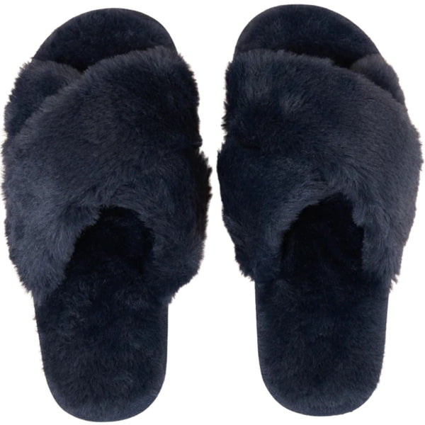 Milan Plush Slipper - Navy