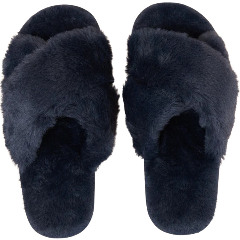 Milan Plush Slipper - Navy