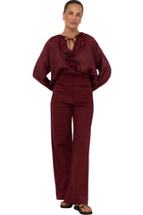 Lucy Denim Pant - Burgundy