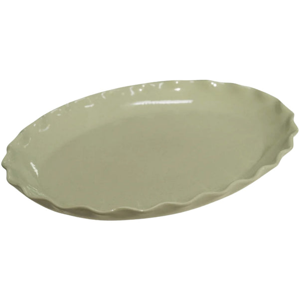 Cleo Wavy Oval Platter - Sage