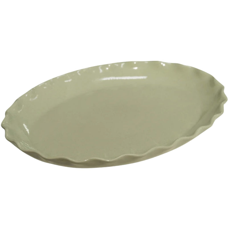 Cleo Wavy Oval Platter - Sage