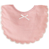 Scallop Bib - Pink/Ivory Spot