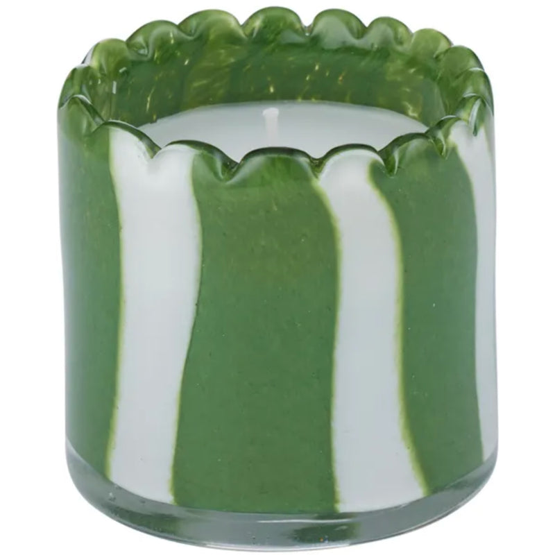 Billie Glass Candle - Olive/White