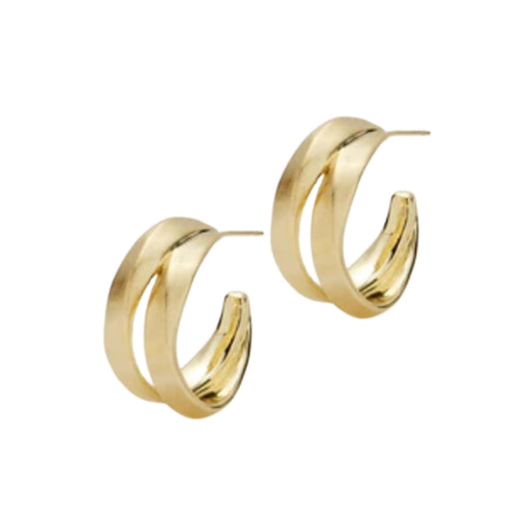 Hannah Hoop Earrings - Gold Brushed
