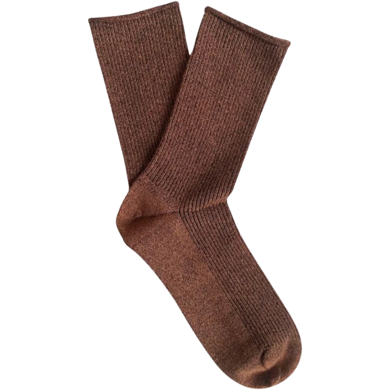 Glitter Lurex Socks - Camel/Brown