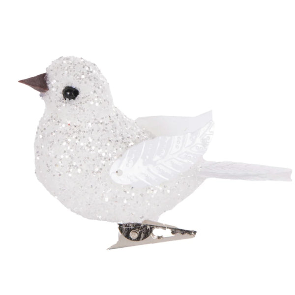 Clip-On-Bird - White Sparkle
