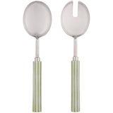 Clyde Stripe Salad Servers - Green