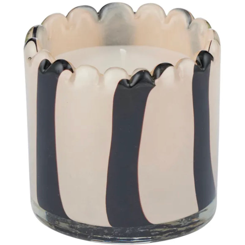 Billie Glass Candle - Black/Ivory