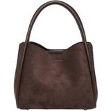 Steffie Suede Mini Tote - Chocolate