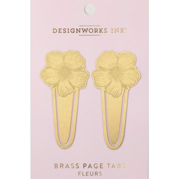 Brass Page Tabs - Fleur