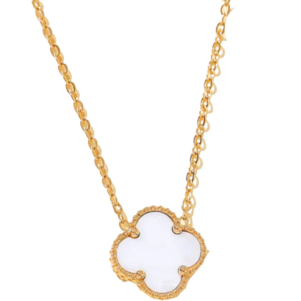 Clover Necklace - White/Gold