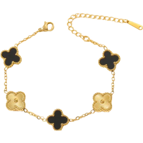Clover Bracelet - Black/Gold