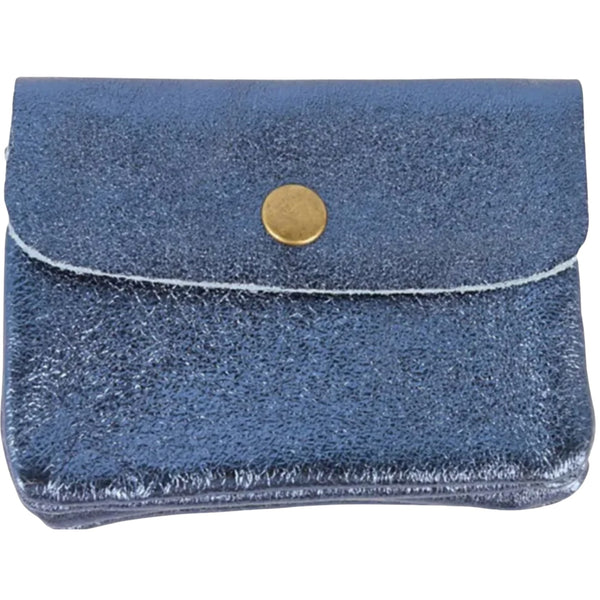 Coin Purse - Metallic Blue Jeans