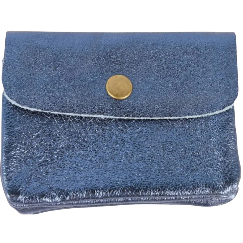 Coin Purse - Metallic Blue Jeans