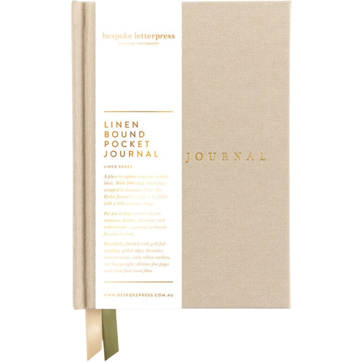 Linen Pocket Journal - Desert Sand