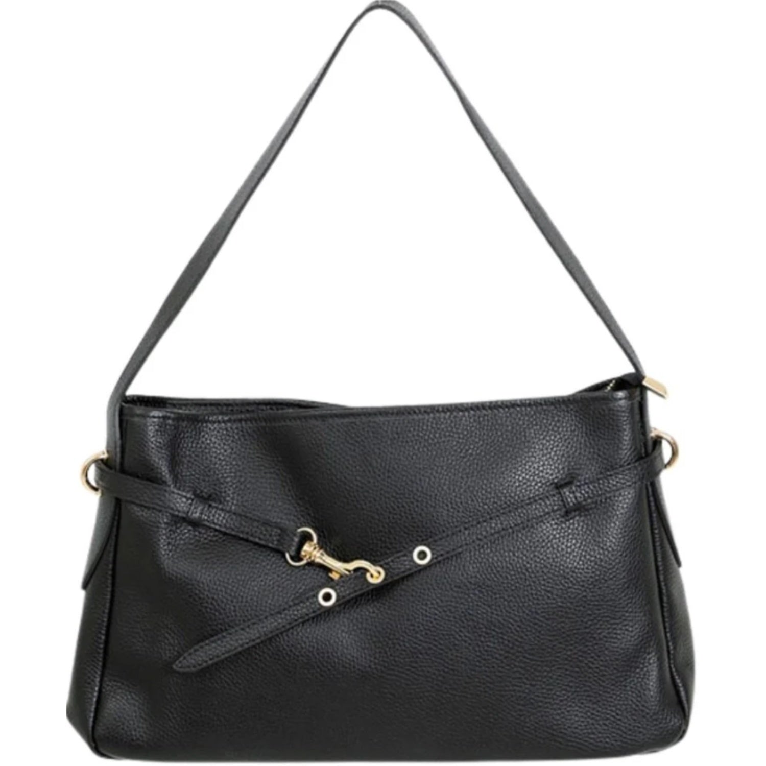 Victor Leather Handbag - Black