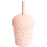 Smoothie Cup/Straw - Pink Daisy