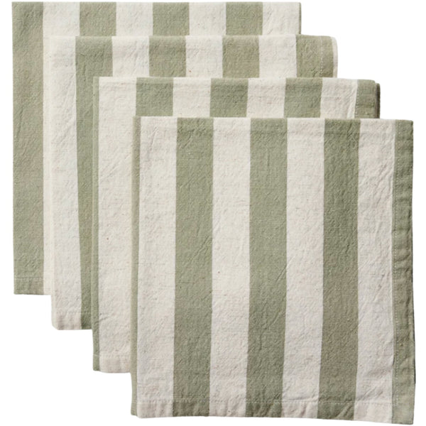 Estelle S/4 Stripe Napkin - Green
