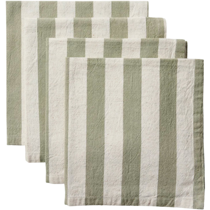 Estelle S/4 Stripe Napkin - Green