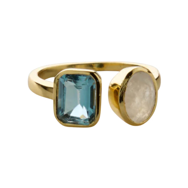 Skylar Ring - Moonstone/Blue Topaz S8