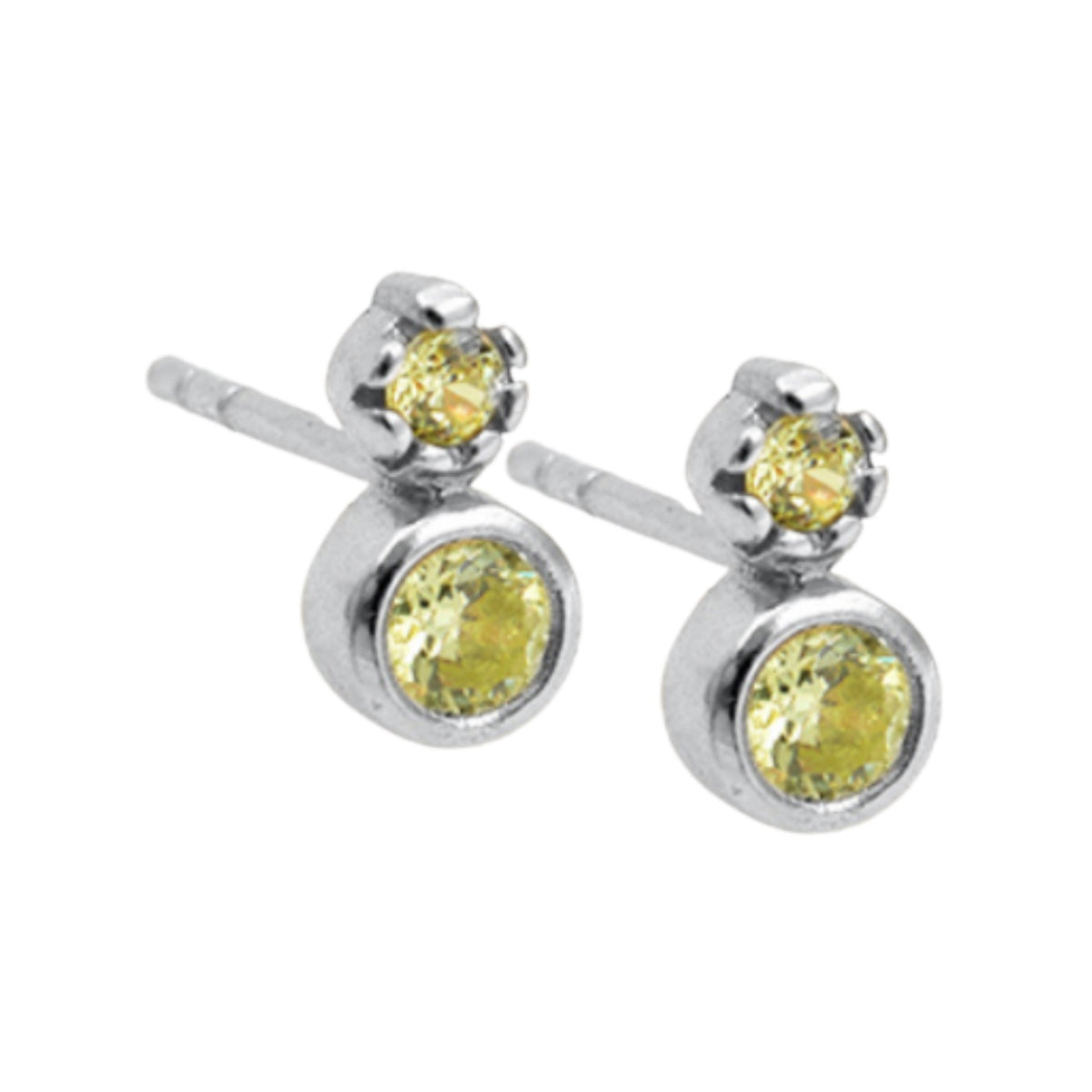 Marnie Stud Earrings - Green/Silver