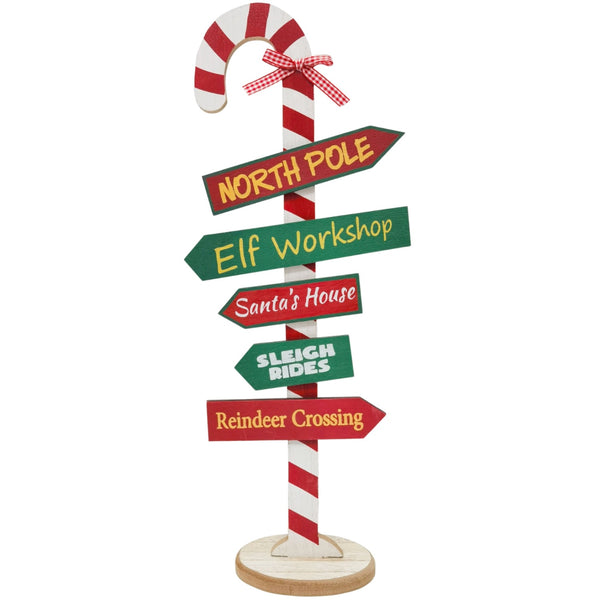 Santa Sign Stand Deco Red/Grey