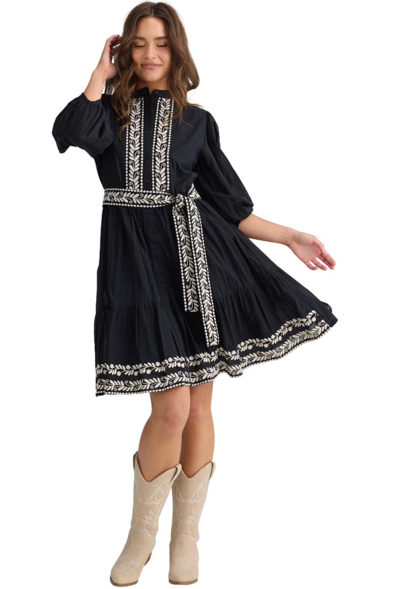 Cala Dress - Black/Off White