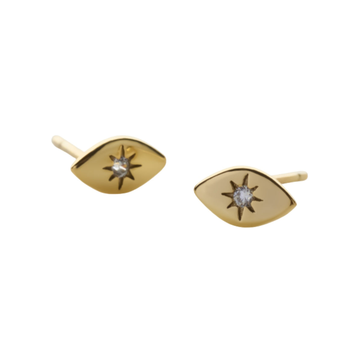 Evil Eye Stud Earrings - Gold