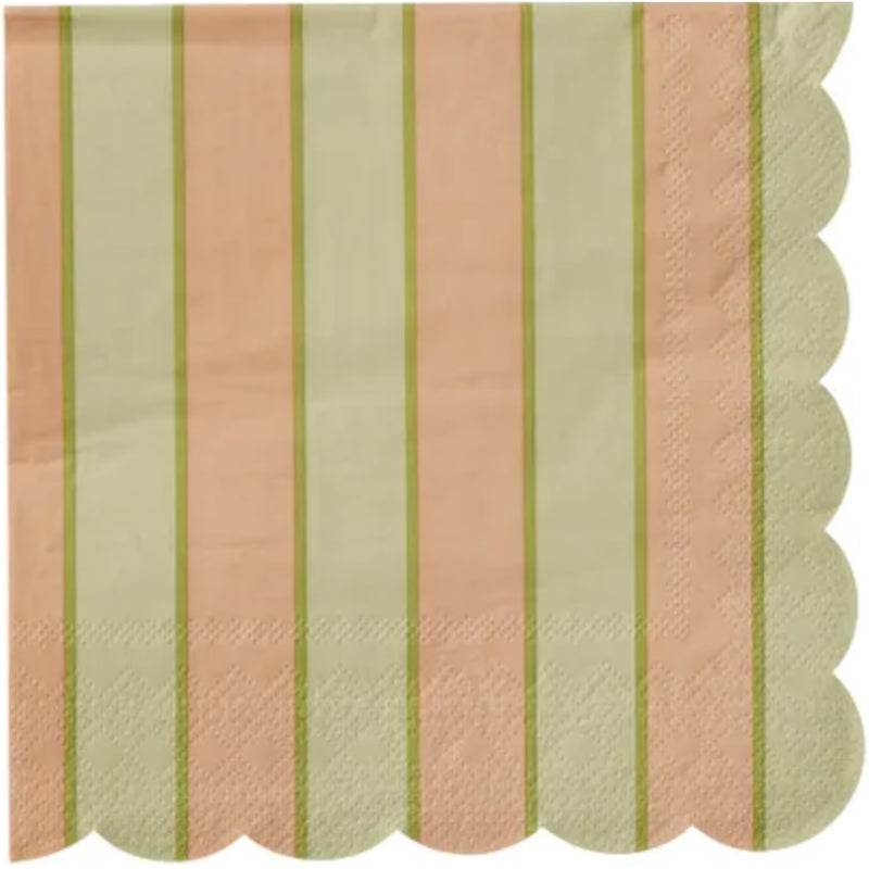 Carnival 33cm Napkins - Peach/Green