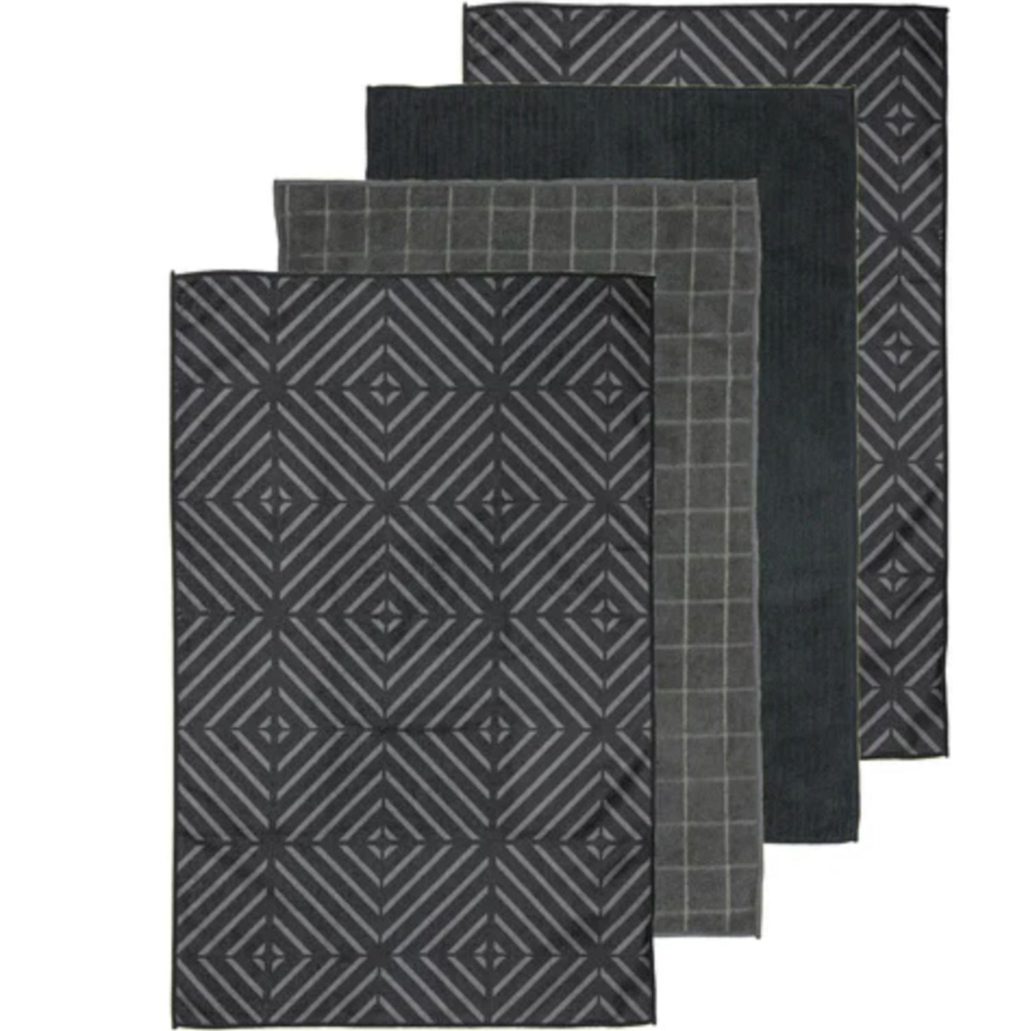 Benton 4pk Teatowels - Charcoal