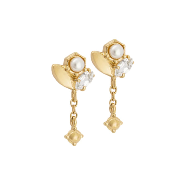 Slice Chain Earrings - Gold