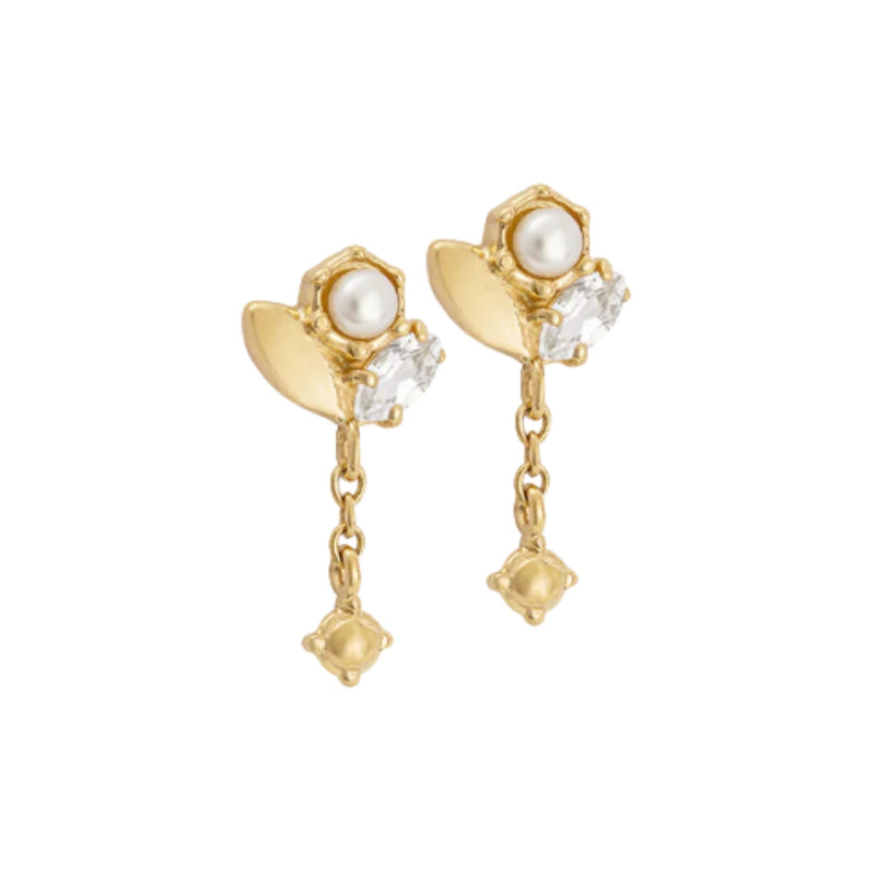 Slice Chain Earrings - Gold