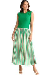 Daphne Dress - Jade Stripe