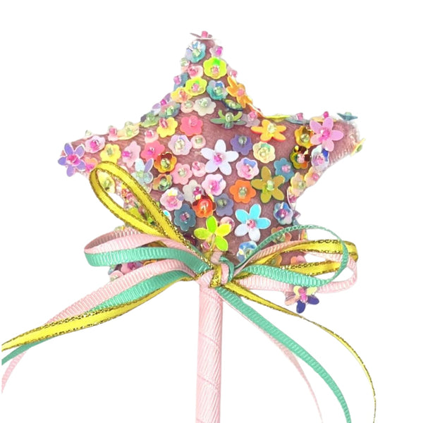 Floral Sequin Star Wand