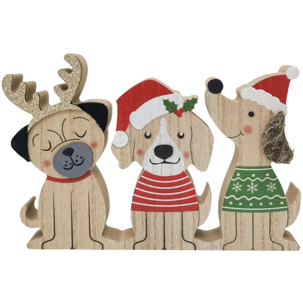 Xmas Dog Standing Deco Red
