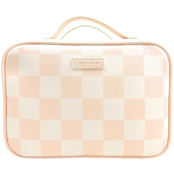Salmon Check Cosmetic Bag