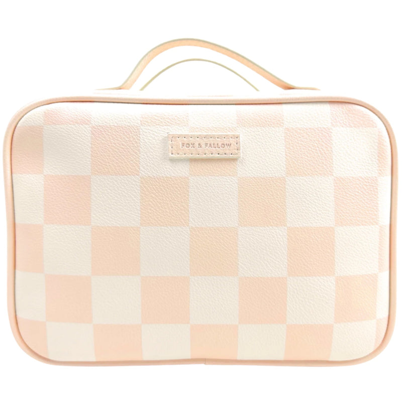 Salmon Check Cosmetic Bag