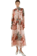 Iris Bell Shirt Dress - Pink/Green