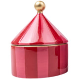Ceramic Trinket Box - Pink/Red Stripe