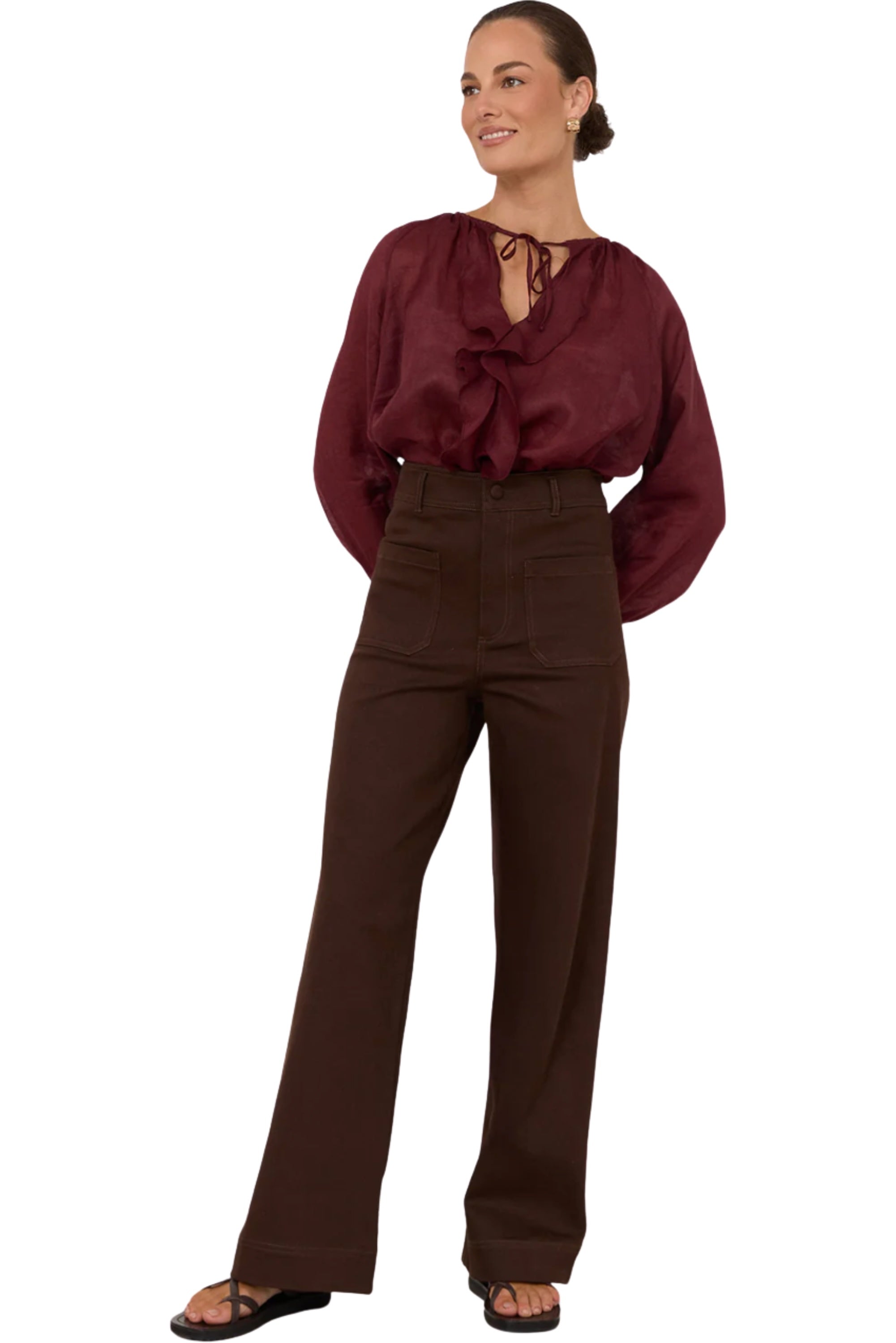 Lucy Patch Pant - Chocolate