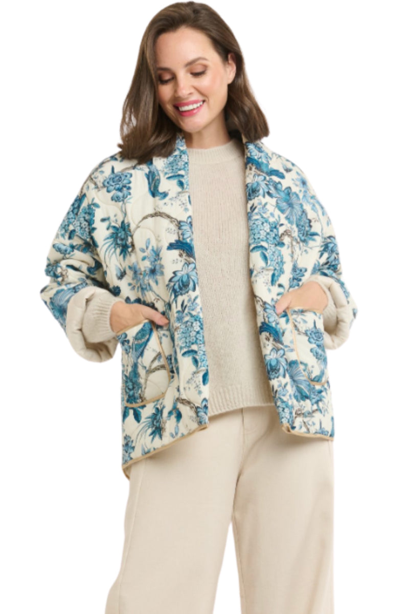 Birds/Flowers Jacket - Denim