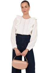 Shannon Ruffle Top - White