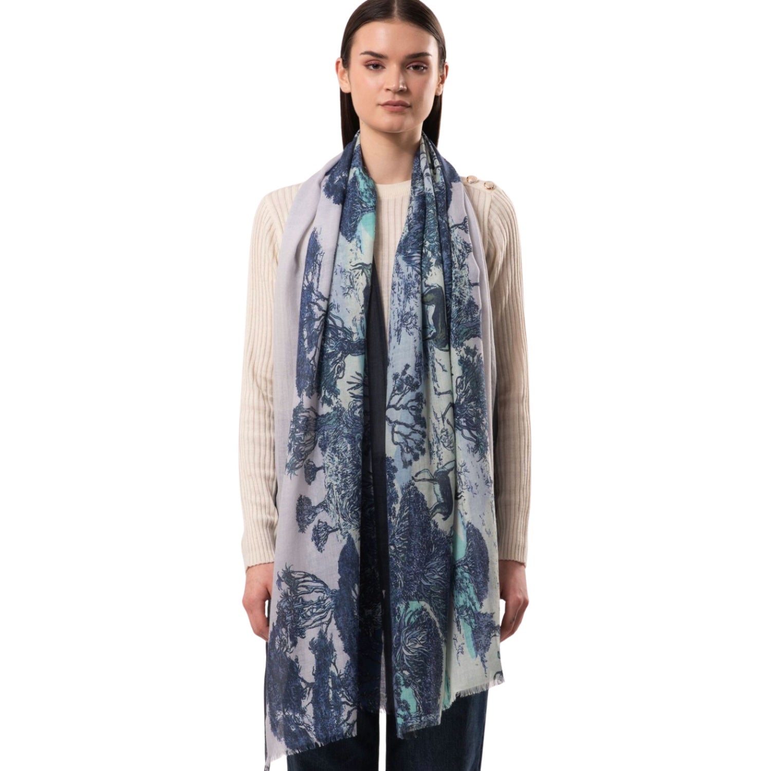 Nirvana Print Scarf - Denim