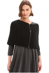 Zip Knit Shawl  - Black